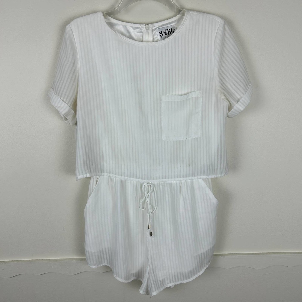 Sabo Skirt White Striped One Piece Striped Jumpsuit S